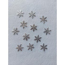 Перламутровые снежинки 20 мм цв. серебро, цена за 50 шт